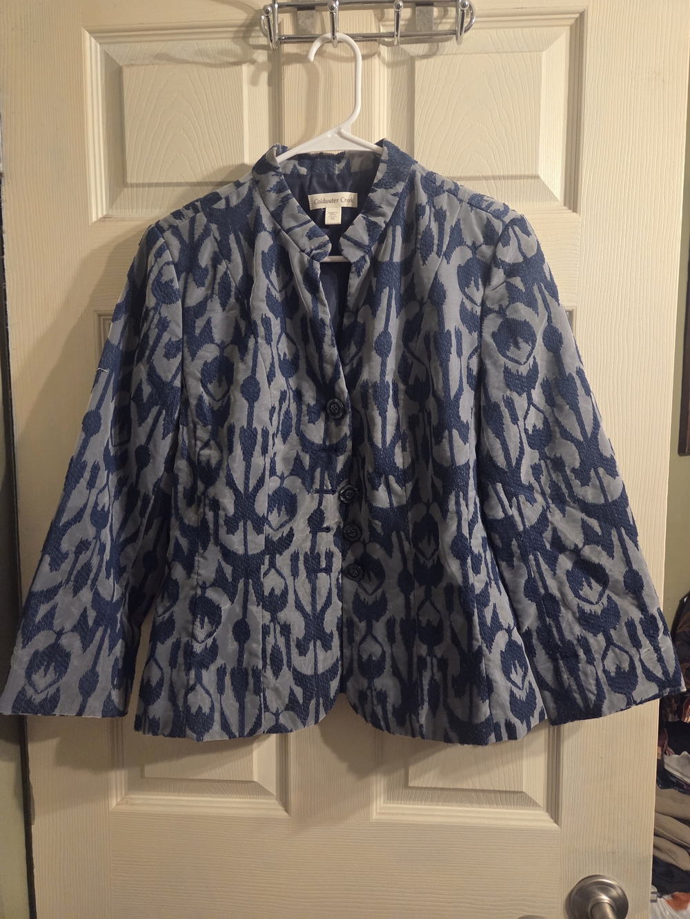 Coldwater Creek  Blue Patterned Women's Jacket